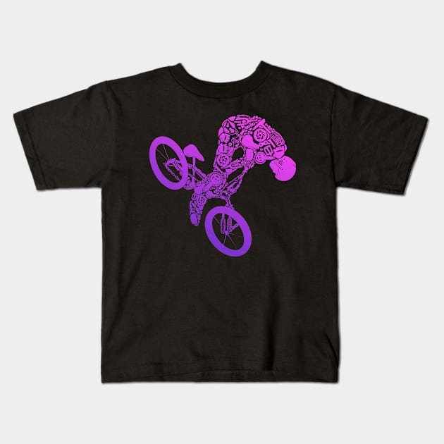 BMX Parts Kids T-Shirt by Oolong